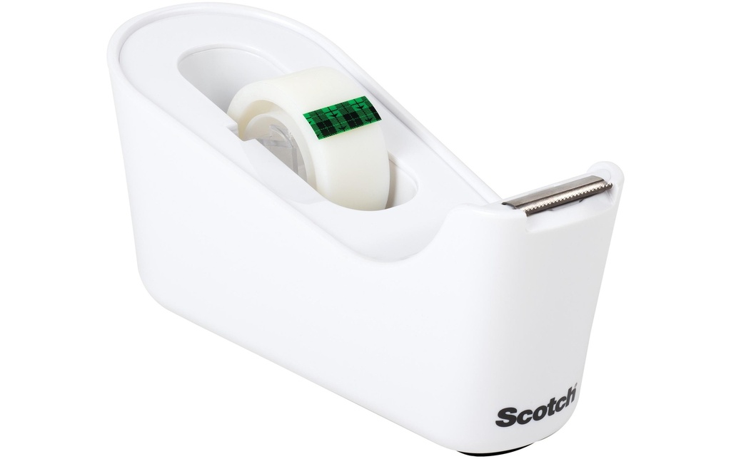 Scotch Dévidoir de table Blanc, 19 mm x 33 m, 1 rouleau avec dérouleur