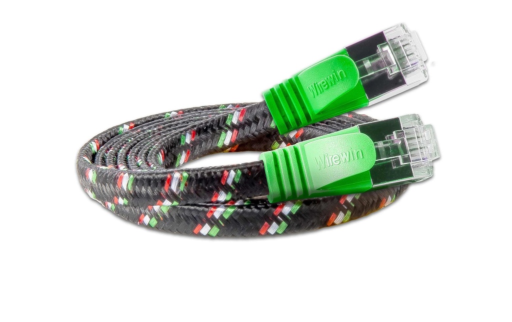 SLIM Câble patch slim RJ-45 - RJ-45, Cat 6, STP, 1 m, Vert