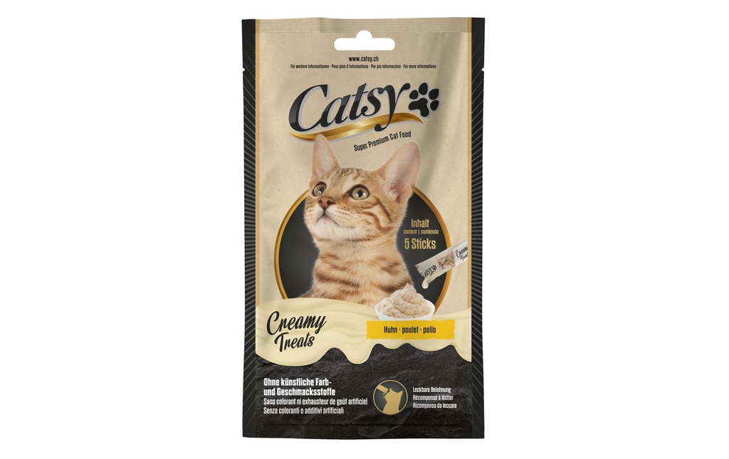 Catsy Collation pour chat Creamy Snack Chicken, 5 x 14 g