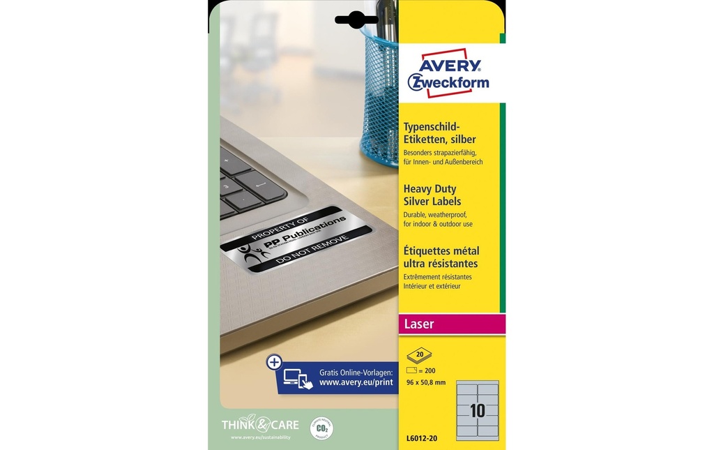 AVERY ZWECKFORM Etiquettes 96x50.8mm (20 pces)
