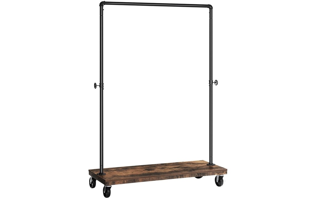 VASAGLE Porte-manteau sur roulettes 162 cm, Noir/Brun