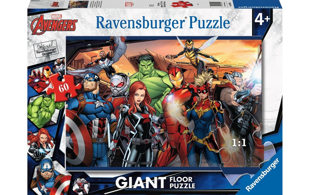 Ravensburger Puzzle de sol Avengers, 60 pièces