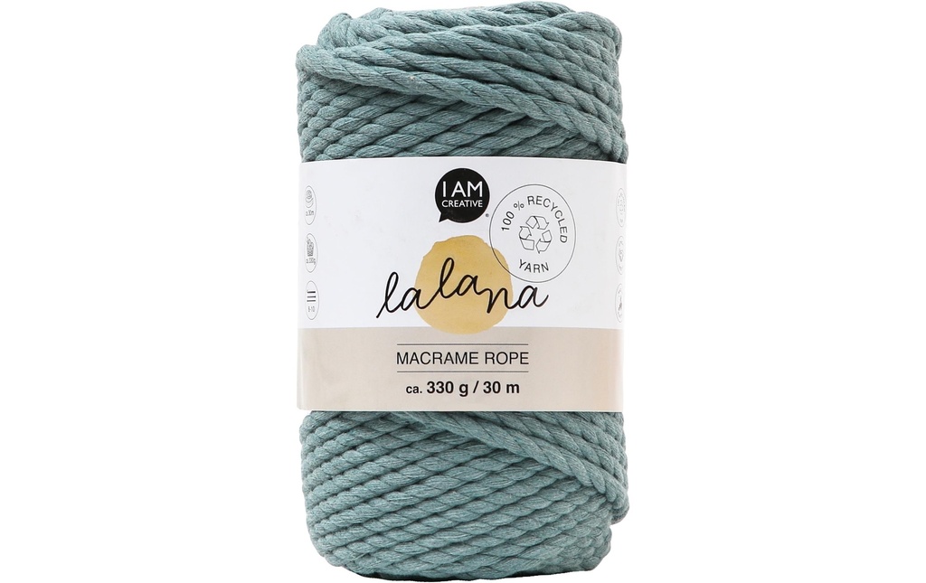 lalana Laine Corde à macramé 5 mm, 330 g, Gris bleu