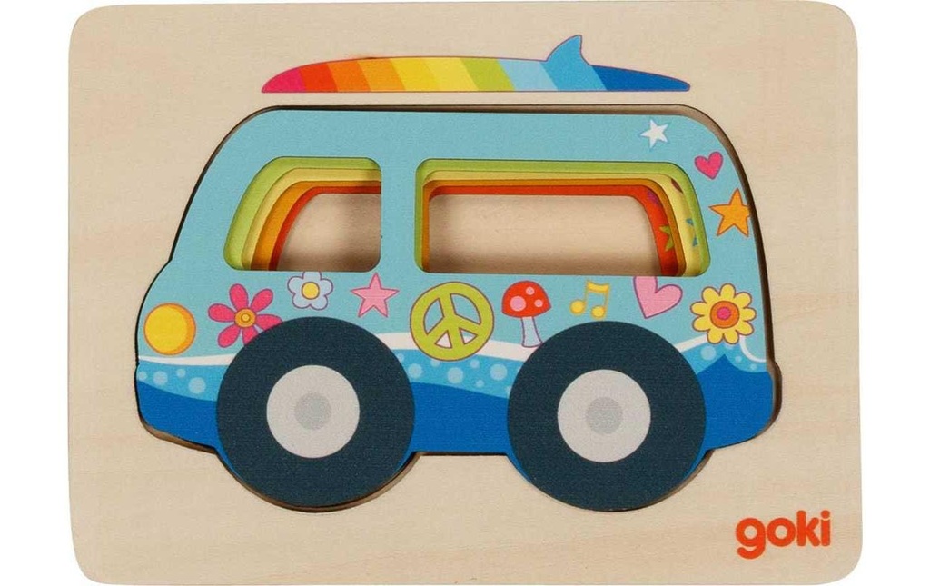 Goki Puzzle à couches Van 15 x 11 x 1.7 cm