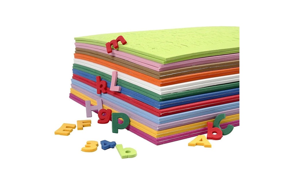 Creativ Company Set de caoutchouc mousse 20 mm 24 pièces, Multicolore