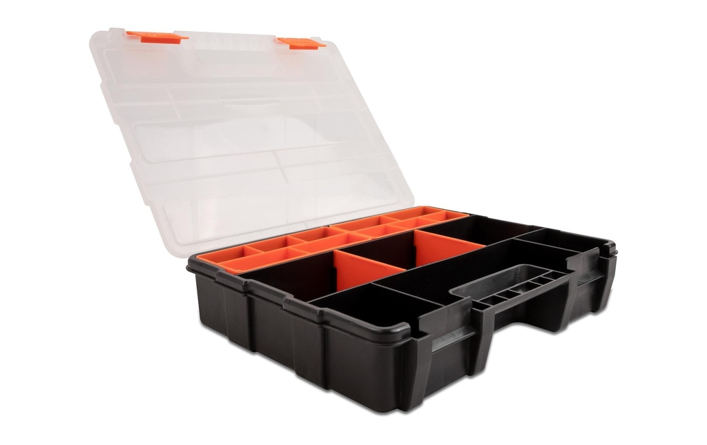 Delock Boîte d'assortiment Orange / Noir 21 compartiments