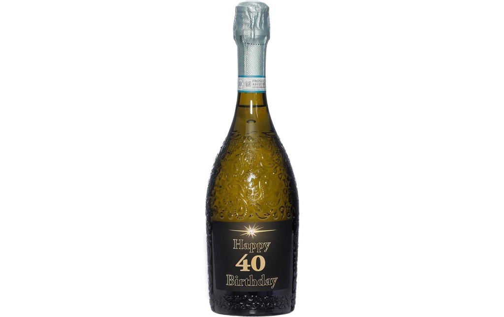 Dreams and Fantasy Idea regalo Prosecco dark Happy Birthday 40 750 ml