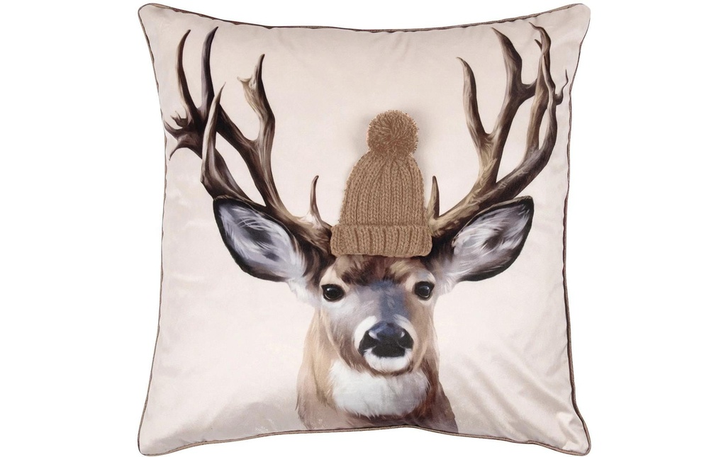 pad Housse de coussin Renne, 50 x 50 cm - Beige