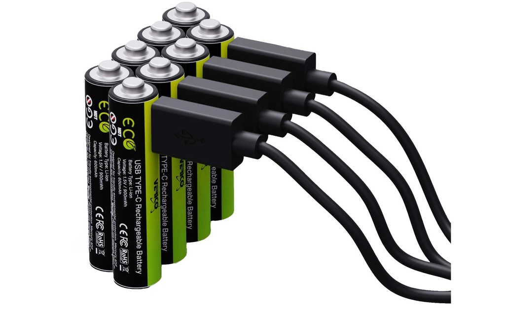 Verico Batterie Li-Ion AAA avec USB-C 600 mAh, 8 Pièce/s