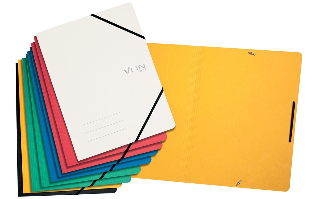 VON Portfolio à ruban élastique A4, 10 pièces, multicolore