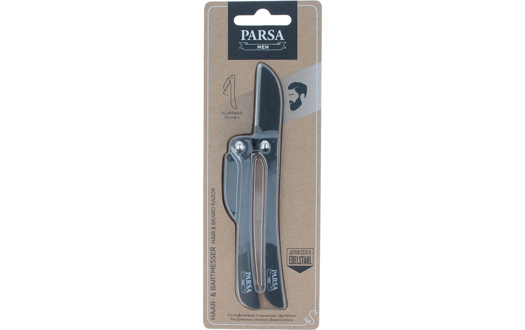 Parsa Beauty Men Couteau à cheveux et à barbe Noir, set de 2