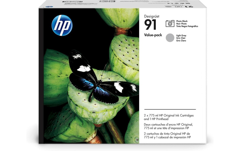 HP Value Pack Nr. 91 (P2V38A) Encre + tête d'impression