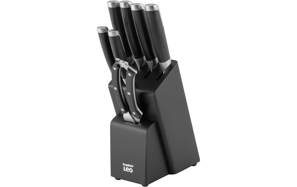 BergHOFF Kits de bloc de couteaux avec couteaux Leo Graphite 6 pièces, Noir