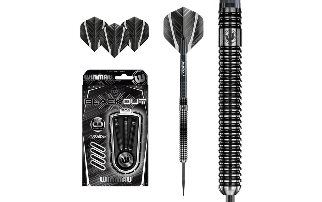 Winmau Fléchettes Steeldart Blackout 3 pièces
