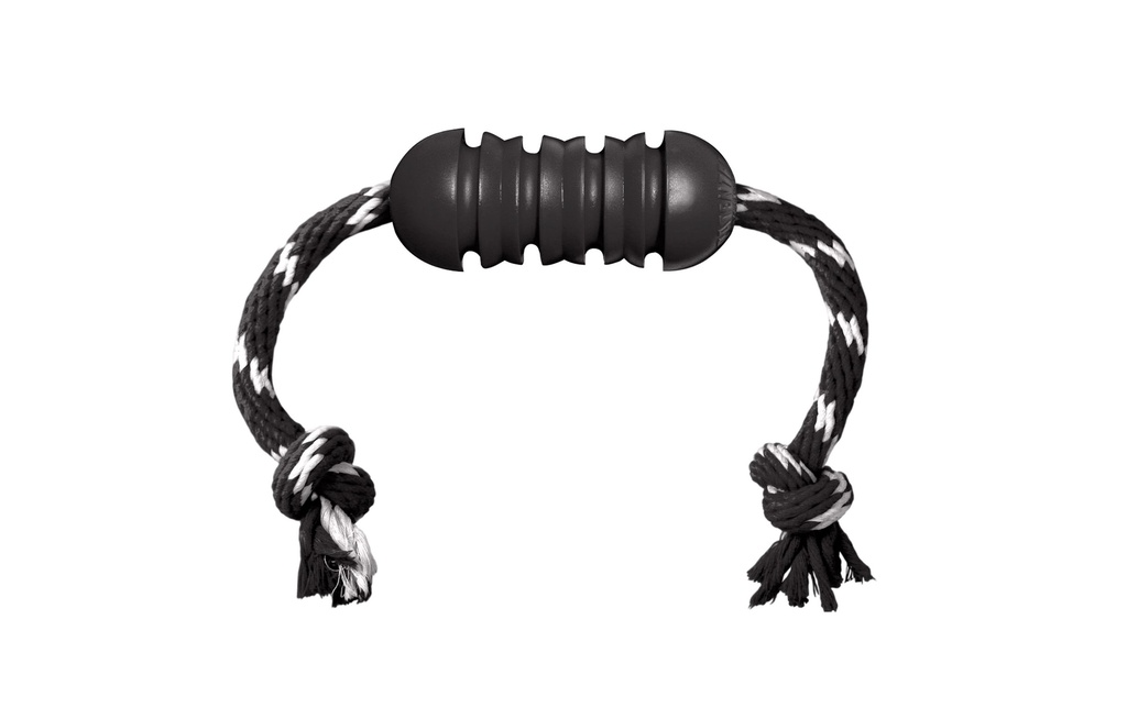 Kong Extreme Dental avec corde noire, Ø 5 cm, H 12 cm