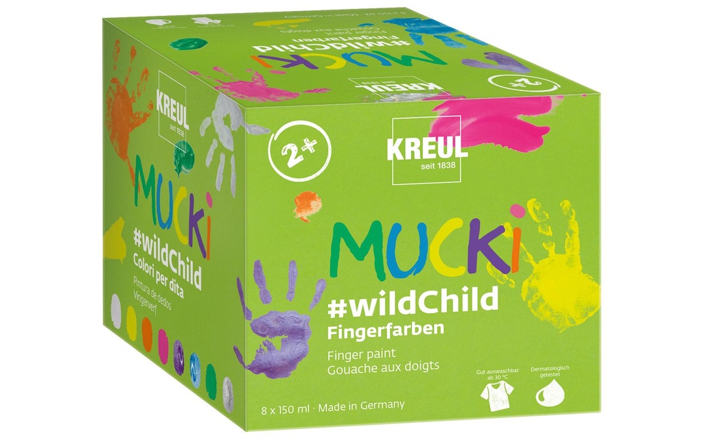 Kreul Peinture aux doigts Kreul Mucki 150 ml, 8 pièces