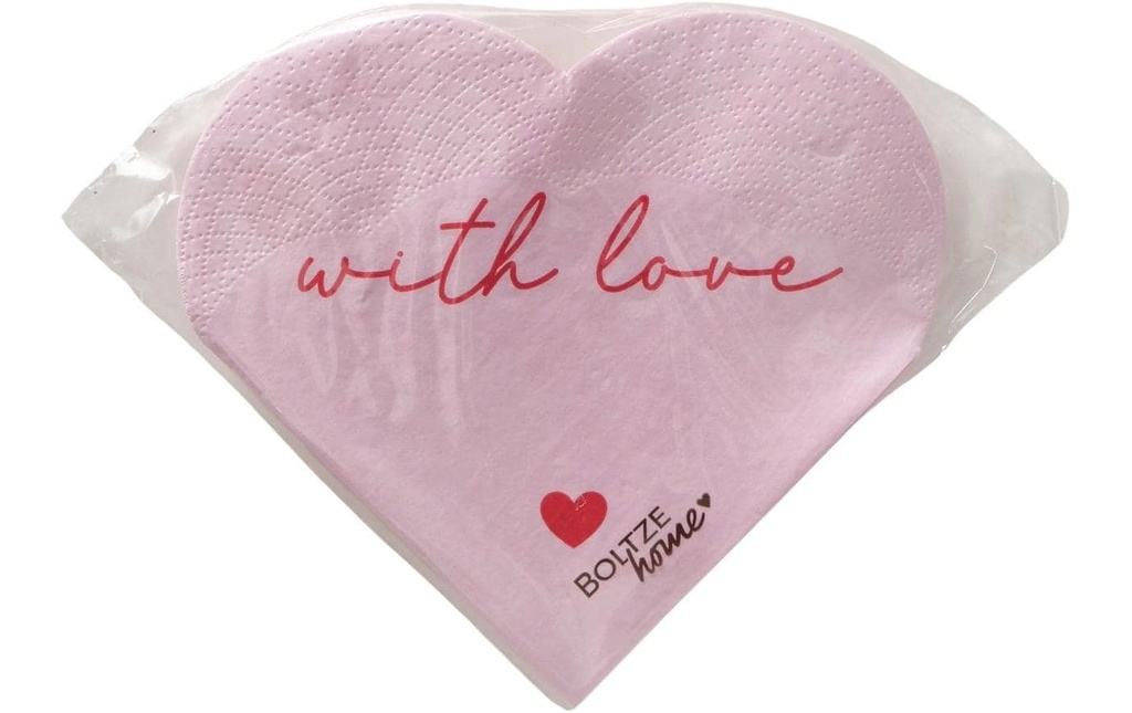 Boltze Serviettes en papier Love Taille spéciale, 12 Pièce/s