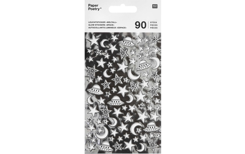 Rico Design Autocollant à motif Espace 1 feuille