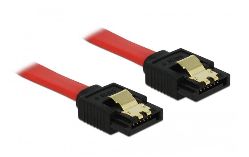 Delock Câble SATA3 rouge, clip, 20 cm