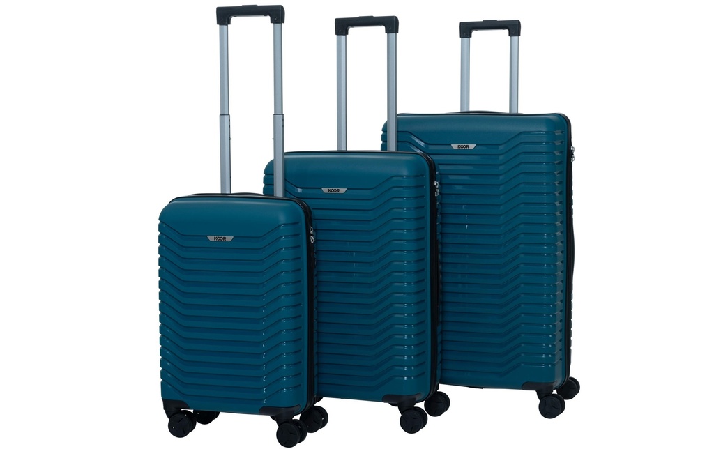 KOOR Set de valises de voyage Manille 3 pièces, pétrole