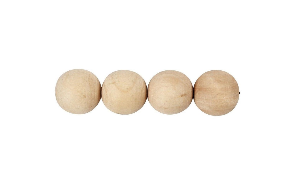 Creativ Company Billes de bois D: 30 mm Taille du trou: 5 mm