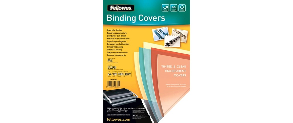 Fellowes Couverture de brochure 180 g/m², 100 Pièce/s, Transparent
