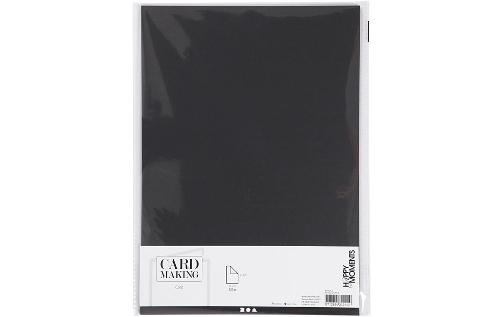 Creativ Company Papier cartonné A4, 10 feuilles, Noir