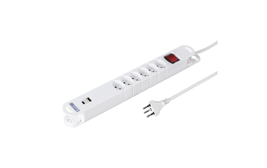 STEFFEN Bloc multiprises VARIABL 6xT13, USB-A, USB-C avec interrupteur