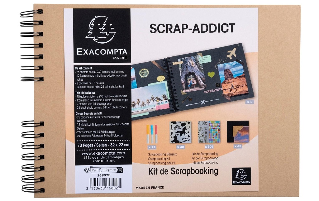 Exacompta Album créatif Kit de force Scrap-Addict Brun