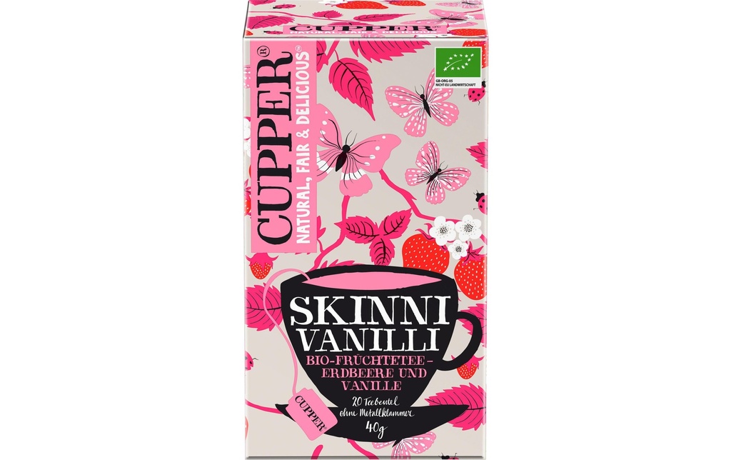Cupper Sachet de thé Bio Skinni Vanilli Infusion de fruits 20 pièces