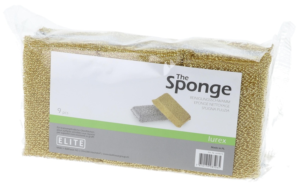 Elite Éponge Lurex 9 Pièce/s, or/argent