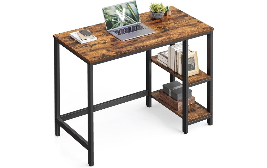 VASAGLE Table Marron/noir 100 x 50 cm