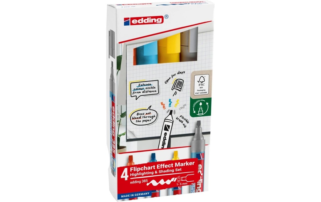 EDDING Set Marqueur effet flipchart (4 pces)