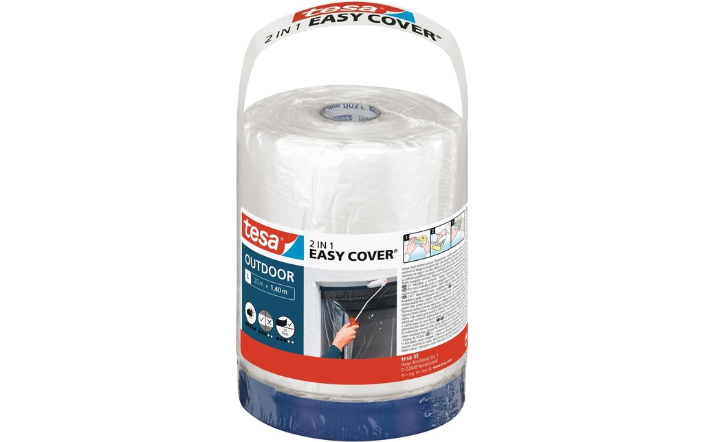 tesa Film de protection Film de peinture – Recharge Easy Cover Outdoor 20 m x 14 cm