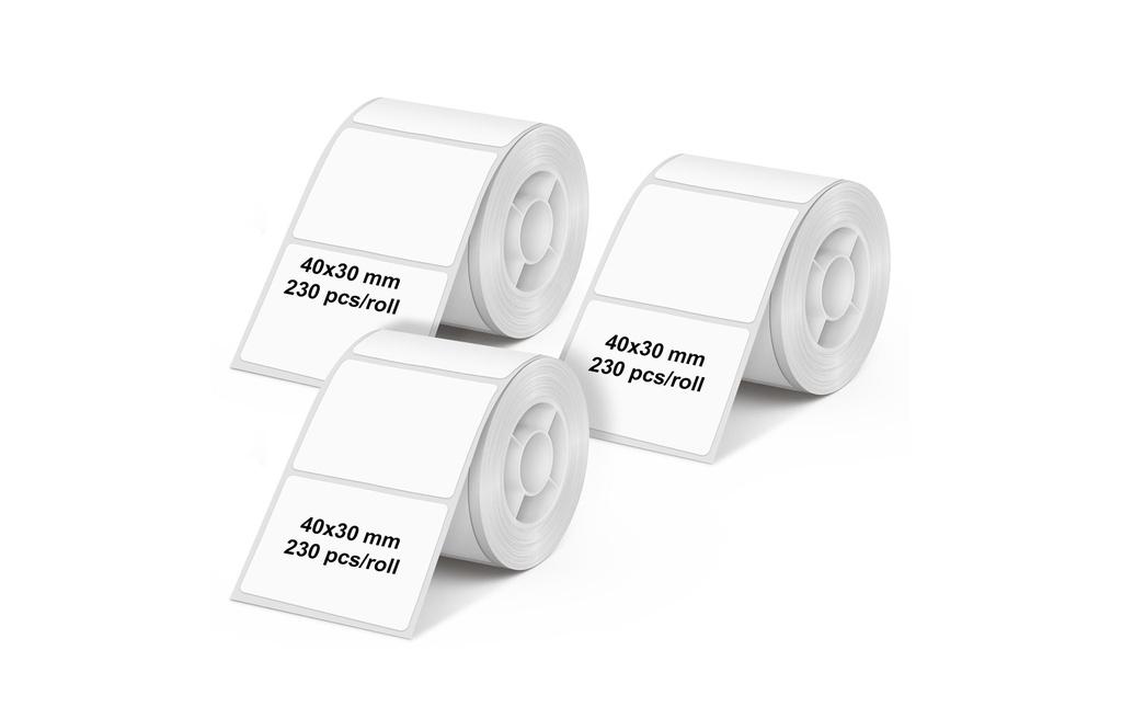 Olympia Rouleau d'étiquettes pour PM220, 40 x 30 mm, blanc, 3 pièces