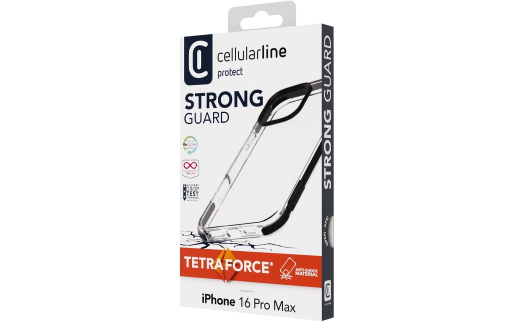 Cellular Line Coque arrière Tetra iPhone 16 Pro Max Transparent