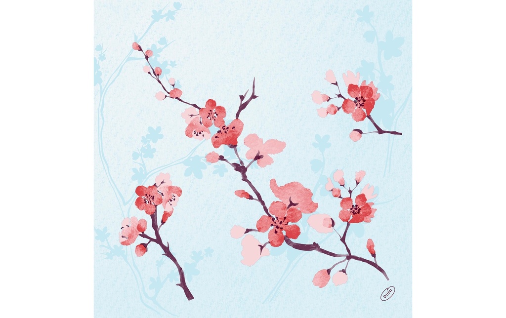 Duni Serviettes en papier Cherry Breeze 40 cm x 40 cm, 50 Pièce/s