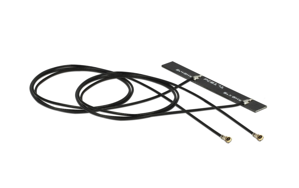 Delock Antenne Wi-Fi 2 x MHF 4L, 500 mm MHF 4L 5 dBi Rayonnement omni directionnel