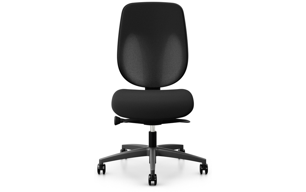 Giroflex Chaise de bureau 353 avec dossier résille, sans accoudoirs, noir