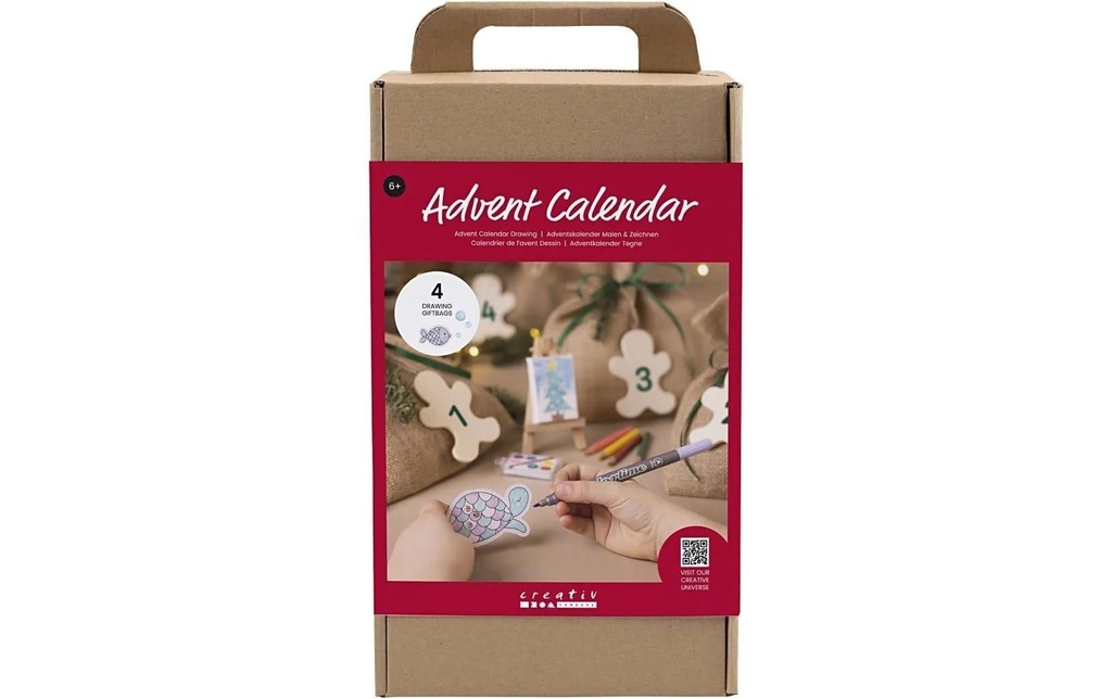 Creativ Company Calendrier de l’Avent Kit de bricolage Peinture, 4 pièces