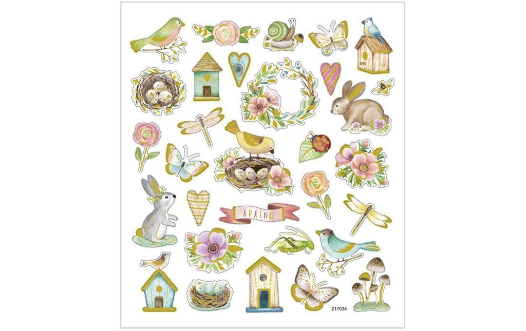 Creativ Company Autocollant Pâques/printemps, 34 autocollants