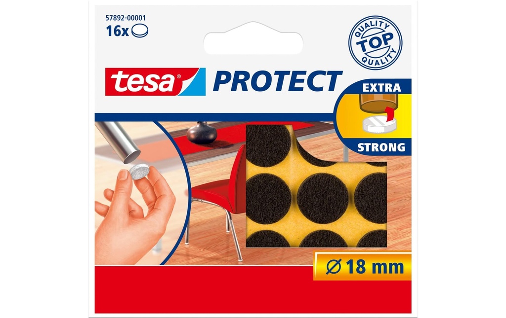 TESA Feutre protection brun 18mm (16 pces)