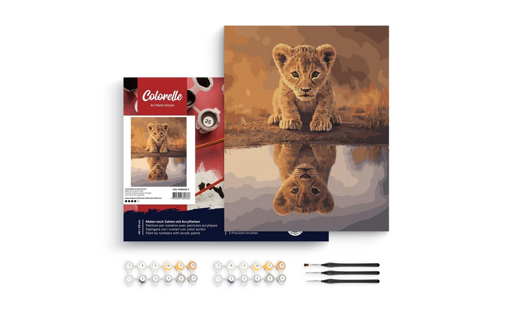 Colorelle Peinture avec chiffres Bébé lion au point d'eau