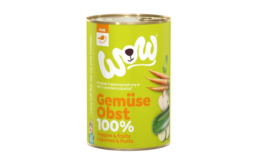 WOW Alimentation humide 100% Légumes et fruits 400g