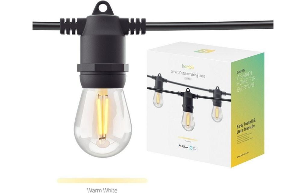 hombli Lampe de jardin String Light 12 LEDs, 5m, blanc chaud