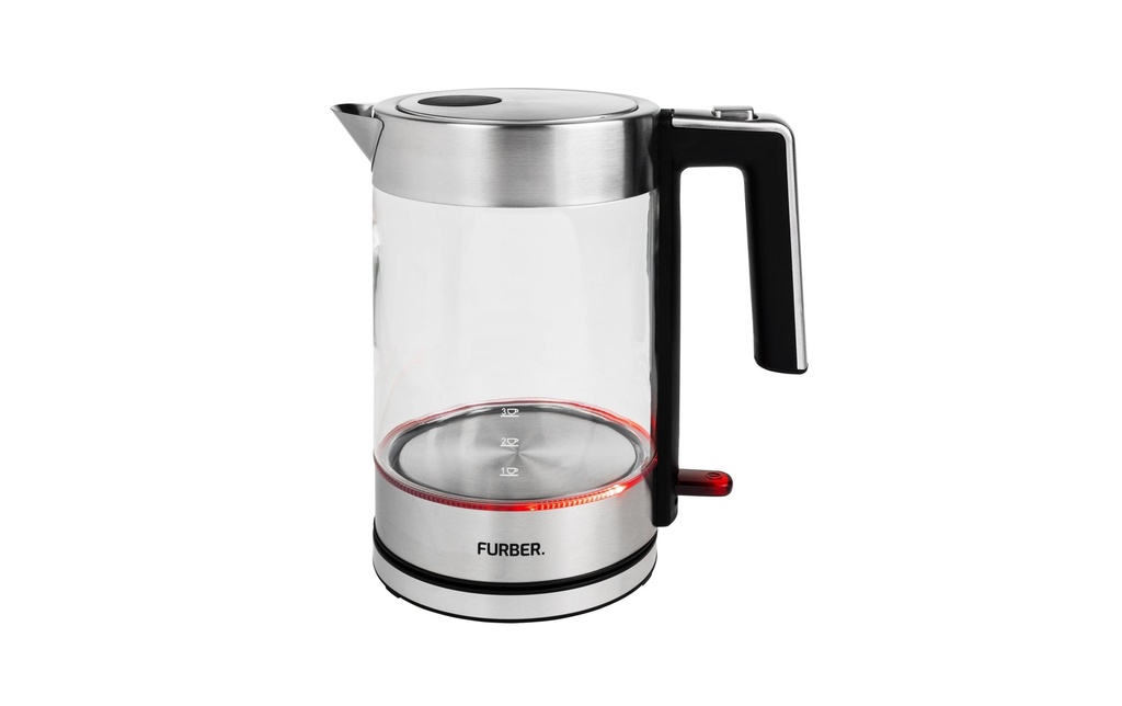 FURBER Bouilloire Vetro 1.7 l, Argenté/Transparent