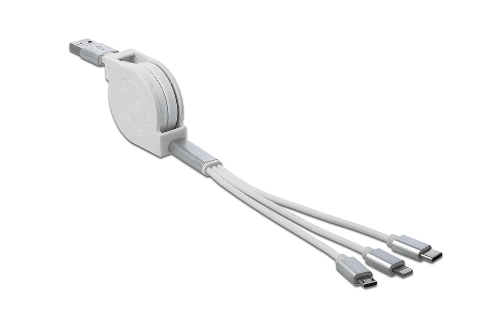 Delock Câble USB 2.0 USB A – Lightning/Micro-USB B/USB C 0.82 m