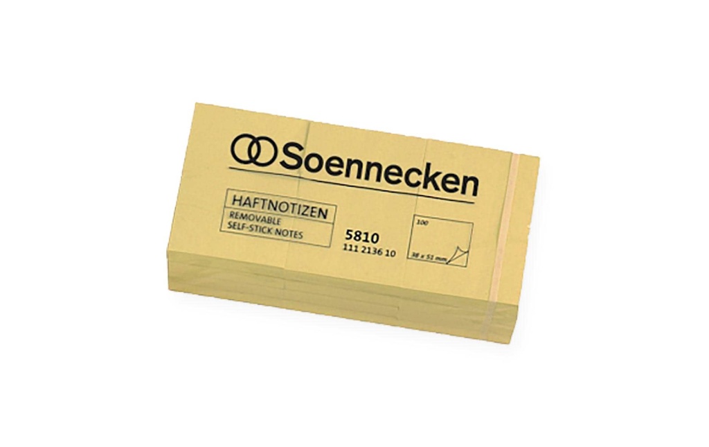 Soennecken Fiche de bloc-notes 5 x 4 cm, 12 x 100 feuilles, jaune
