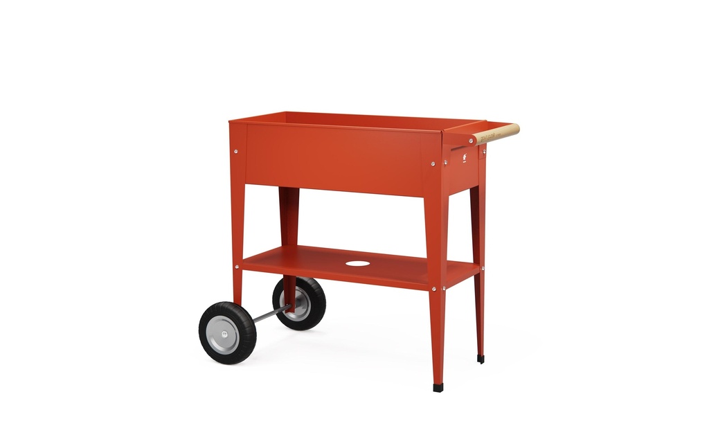 Herstera Jardinière surélevée Urban Garden Trolley 75 x 35 x 80cm, rouge