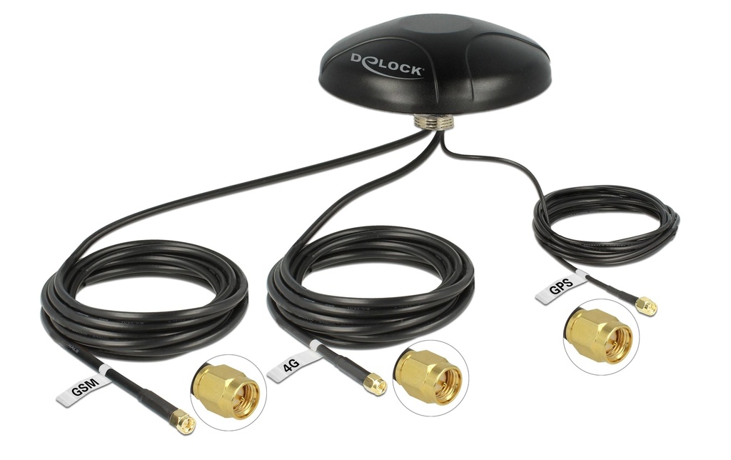 Delock Antenne LTE LTE&GSM&GPS support SMA 2 dBi Rayonnement omni directionnel